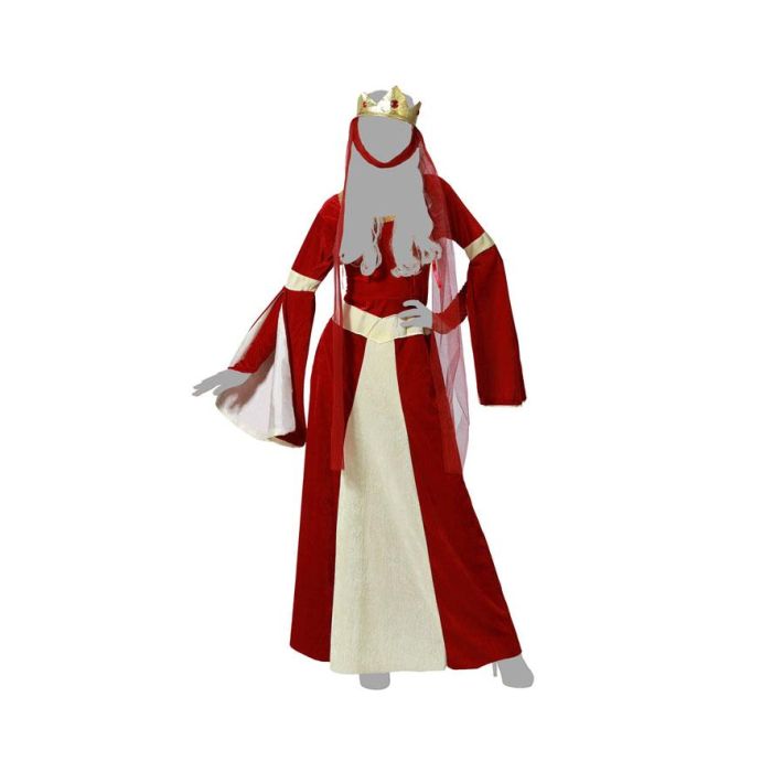 Disfraz Dama Medieval Mujer Adulto Noble Rojo M-L 4 Disfraz Dama Medieval Mujer Adulto Noble Rojo M-L 4