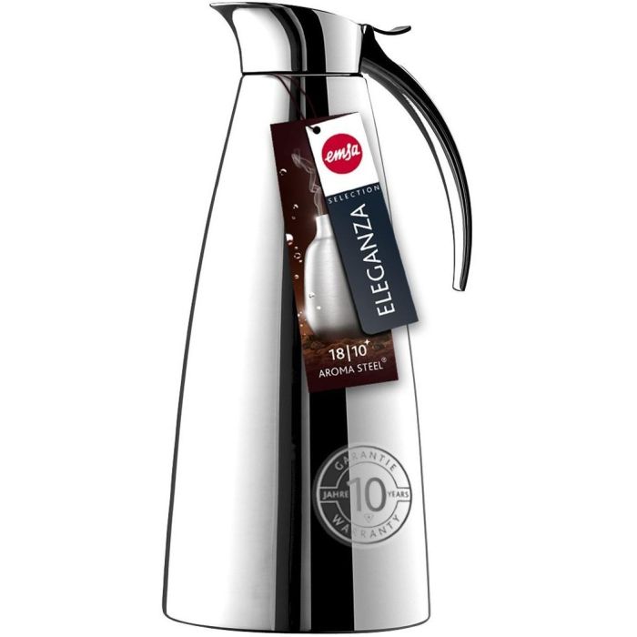 Emsa 502664 Eleganza Isolierkanne. 1.3 Liter. Easy Open Verschluss. edelstahl 5 Emsa 502664 Eleganza Isolierkanne. 1.3 Liter. Easy Open Verschluss. edelstahl 5