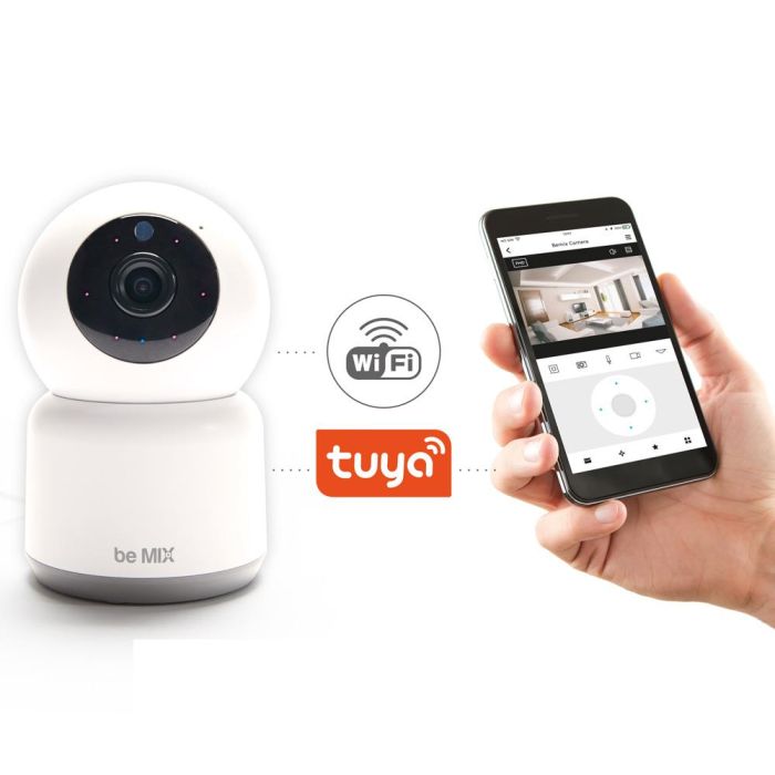 Be Mix Cámara de Vigilancia Full HD 1080p con Detección de Movimiento, Audio Bidireccional y Visión Nocturna Compatible con App Tuya 1
