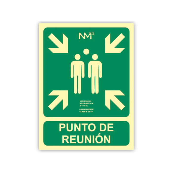 Normaluz Cartel de Evacuación Punto de Reunión Clase B PVC 0,7mm 22,4x30cm 1 Normaluz Cartel de Evacuación Punto de Reunión Clase B PVC 0,7mm 22,4x30cm 1
