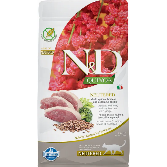 Farmina N&D Quinoa Cat Neutered Pato 1,5 kg