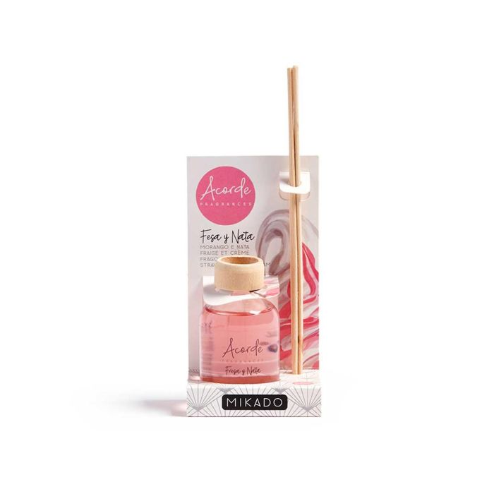Mikado 50 ml con varilla fresa y nata - Acorde, vidrio, madera, rosa, 7x17x5 cm (12 Unidades) 3 Mikado 50 ml con varilla fresa y nata - Acorde, vidrio, madera, rosa, 7x17x5 cm (12 Unidades) 3