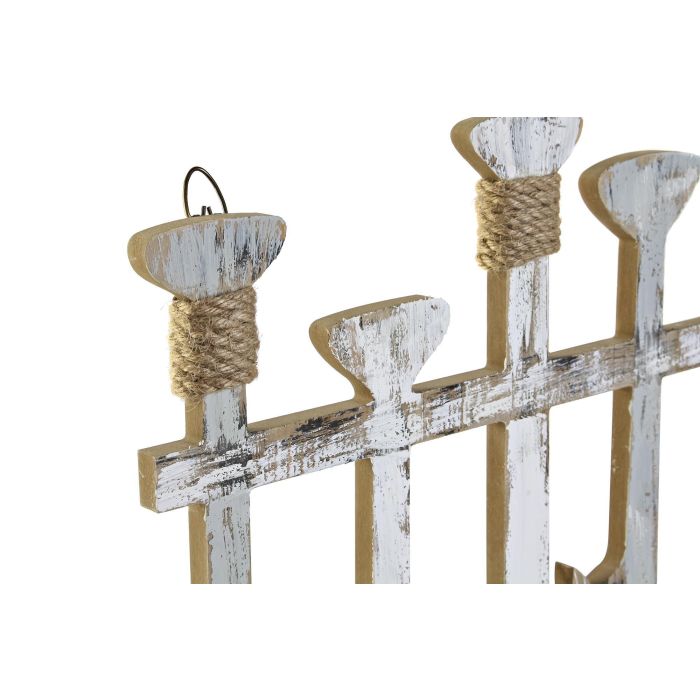 DKD Home Decor Decoración de Pared Estilo Atlántico con Remos de Madera Colores Gris, Blanco y Natural 60x40x5 cm 1