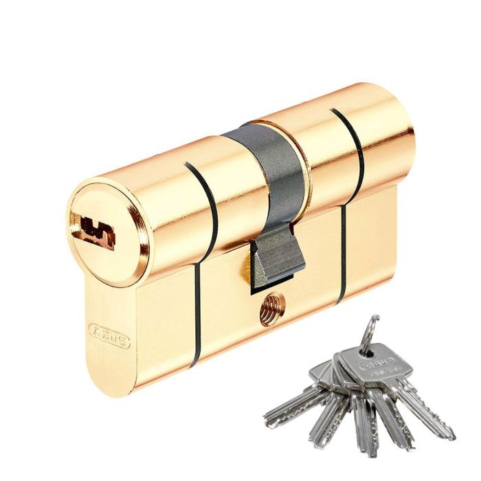 Abus Eurocilindro puntos latón doble embrague 30/40mm - d66 mm 30/40, incluye 5 llaves, ref silca ab48