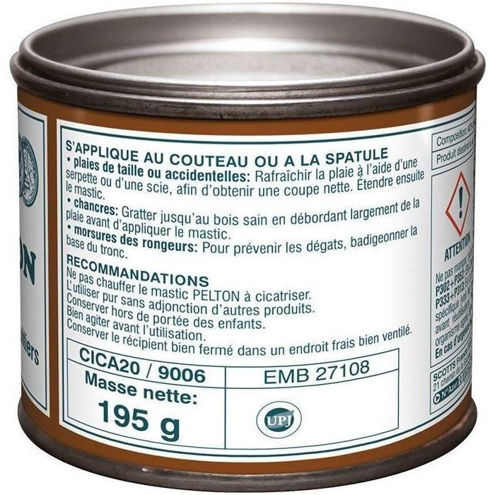Pelton Masilla Curativa para Árboles - 195g - Protege y Cura Heridas de Podas y Mordeduras de Caza en la Corteza 1