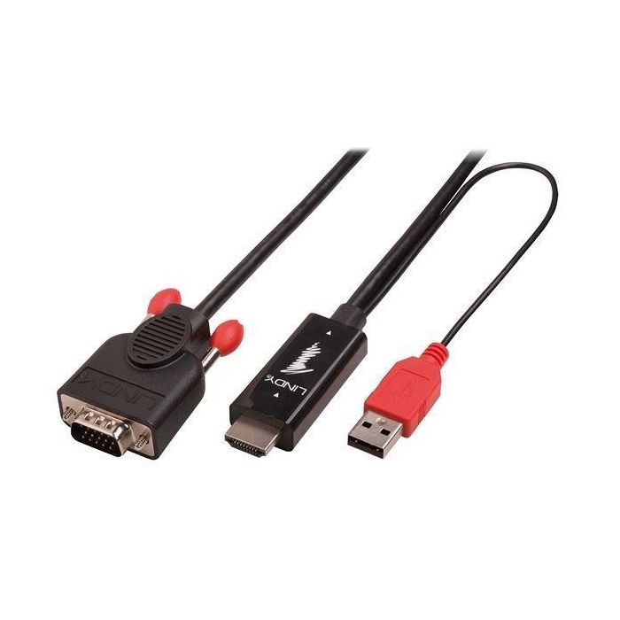 Lindy Cable Conversor Hdmi A Vga Negro 2,0M Lindy Cable Conversor Hdmi A Vga Negro 2,0M