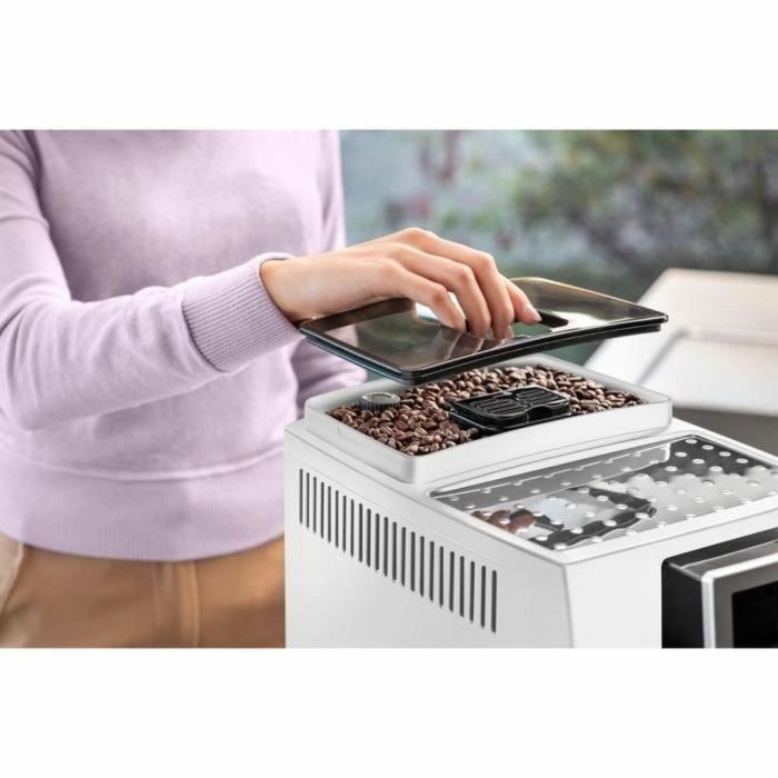 Delonghi Magnifica S ECAM22.110.W Cafetera Espresso con Molinillo de Café en Grano, 1.8L, 250g, 15 bar, 1450W, Plateada y Negra 3