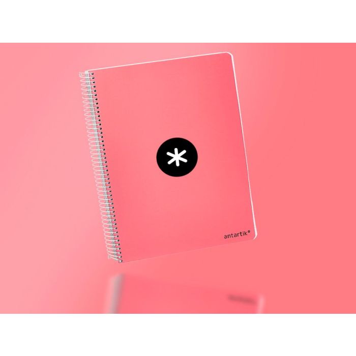 Cuaderno Espiral Liderpapel A4 Micro Antartik Tapa Dura 80 H 100 gr Cuadro 5 mm Sin Bandas 4 Taladros Color Coral 10