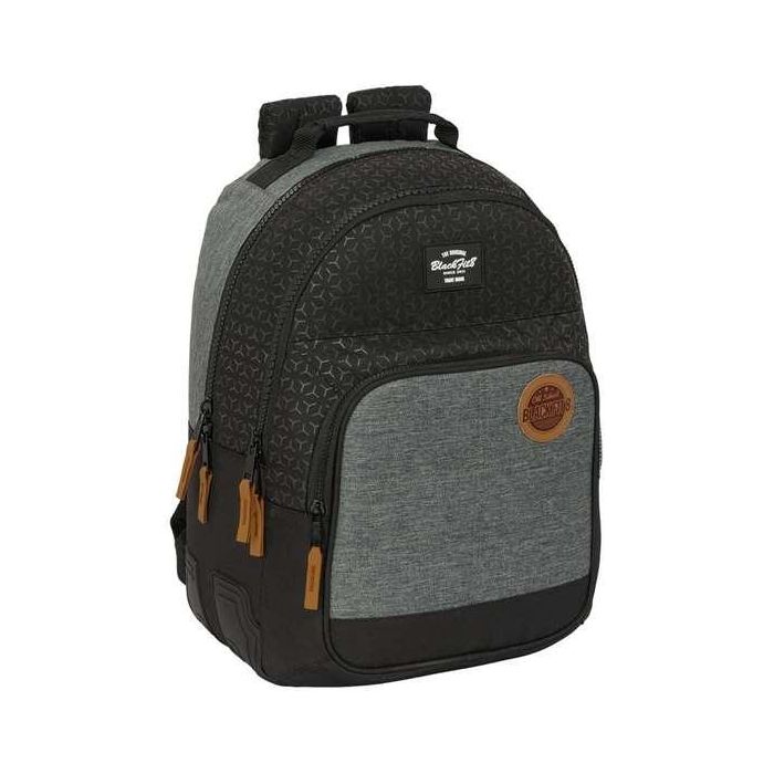 Mochila Escolar BlackFit8 Old school Negro Gris 32 x 42 x 15 cm