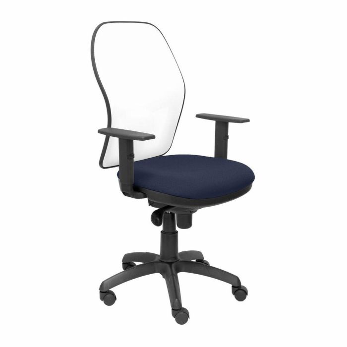 PIQUERAS Y CRESPO Silla Jorquera malla blanca asiento bali azul marino PIQUERAS Y CRESPO Silla Jorquera malla blanca asiento bali azul marino