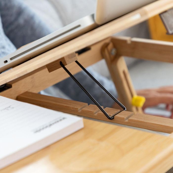 Mesa Plegable Auxiliar de Bambú Lapwood InnovaGoods 7 Mesa Plegable Auxiliar de Bambú Lapwood InnovaGoods 7