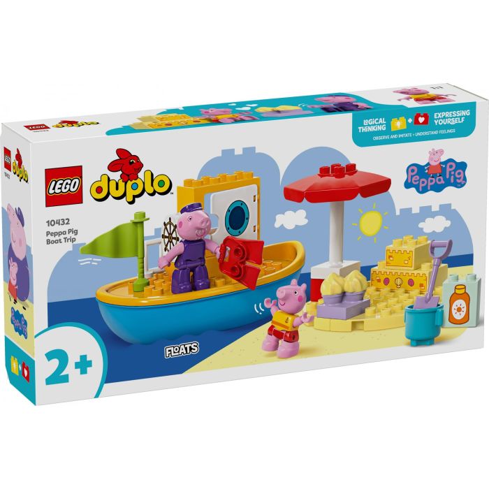 LEGO 10432 Duplo Peppa Pig Excursión en Barco con Abuelo Pig - Juguete de Construcción Acuático Flotante para Niños +2 Años 6
