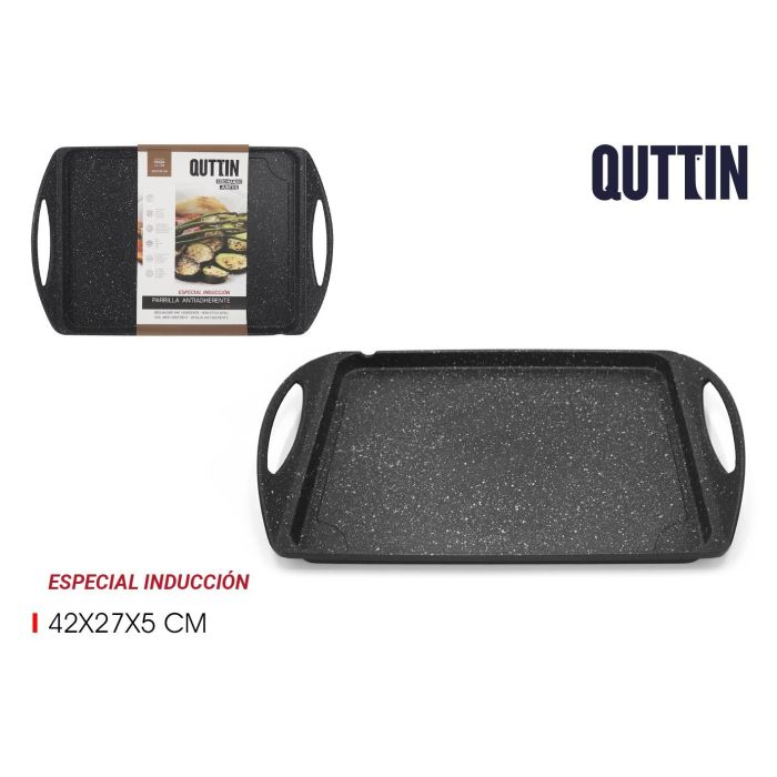 Quttin Parrilla Rectangular Lisa 42 x 27 x 5 cm (6 Unidades) Quttin Parrilla Rectangular Lisa 42 x 27 x 5 cm (6 Unidades)