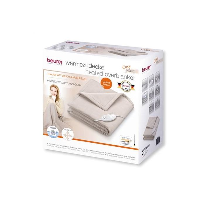 Beurer HD-75 Manta Eléctrica Blanca de Tacto Suave con 6 Niveles de Temperatura y Sistema de Seguridad BSS 5 Beurer HD-75 Manta Eléctrica Blanca de Tacto Suave con 6 Niveles de Temperatura y Sistema de Seguridad BSS 5