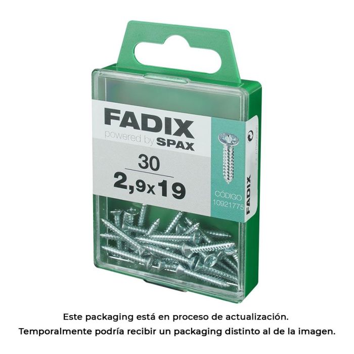 Fadix Tornillo Rosca Chapa Cinc CP 2,9x19mm - Caja de 30 Unidades