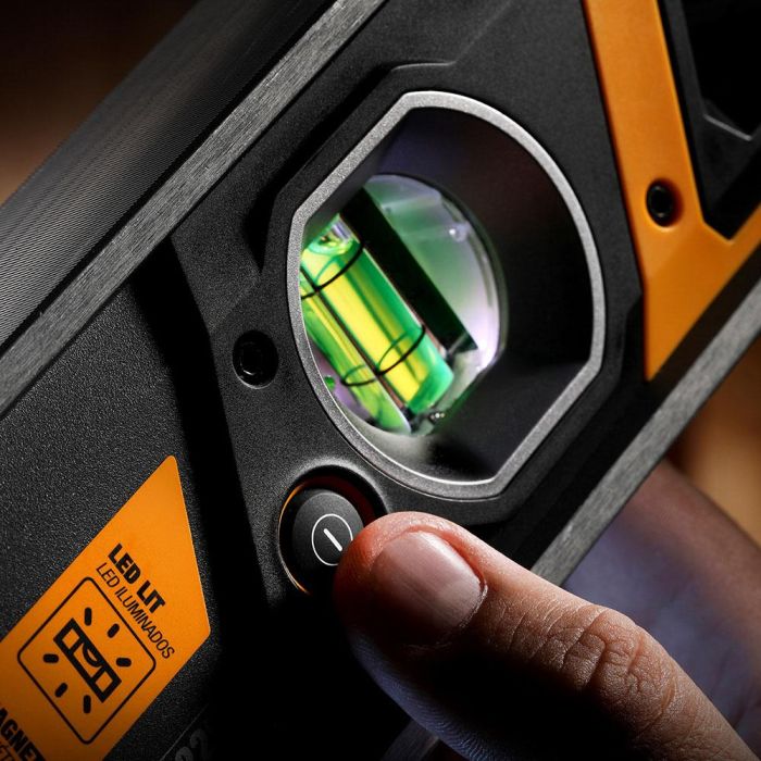 Toughbuilt TB-H2-L-M120LH-M Nivel Magnético Tubular con Burbuja Iluminada de 120cm 7