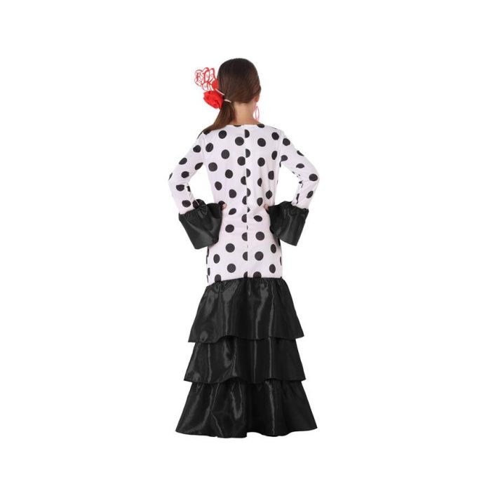 Disfraz Flamenca Sevillana Blanco Negro Niña Infantil 3-4 Años 2 Disfraz Flamenca Sevillana Blanco Negro Niña Infantil 3-4 Años 2