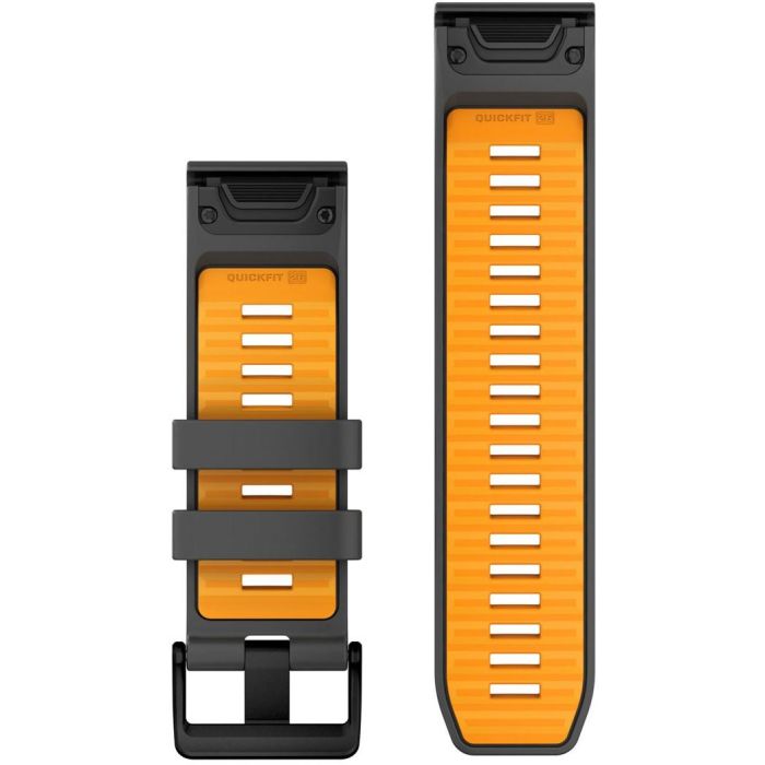 Garmin Ersatzarmband QuickFit 26mm Silikon Graphit/Orange 1 Garmin Ersatzarmband QuickFit 26mm Silikon Graphit/Orange 1