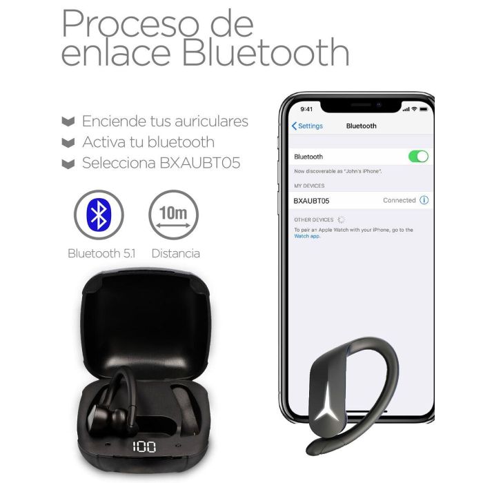 Auriculares Deportivos KSIX Sport Buds 2 700 mAh 10 Auriculares Deportivos KSIX Sport Buds 2 700 mAh 10