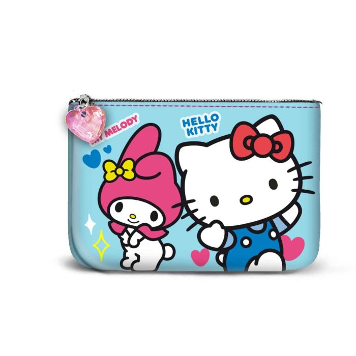 Monedero Cuadrado Pequeño Friendship Sanrio Hello Kitty Azul