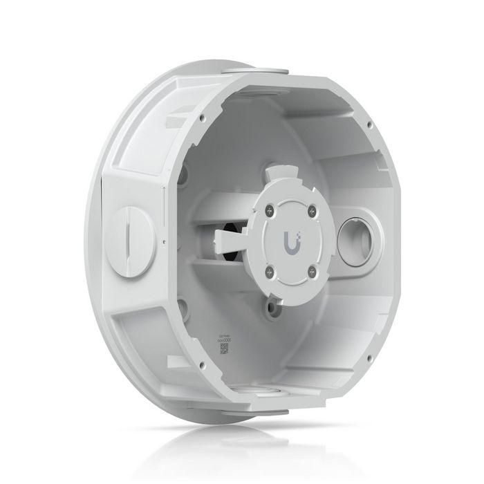 Ubiquiti UVC-AI-360 Junction Box, Caja de Conexiones para Cámara AI 360, Aleación de Aluminio, Policarbonato, IK08, IPX6, Blanca, Resistente a Manipulaciones