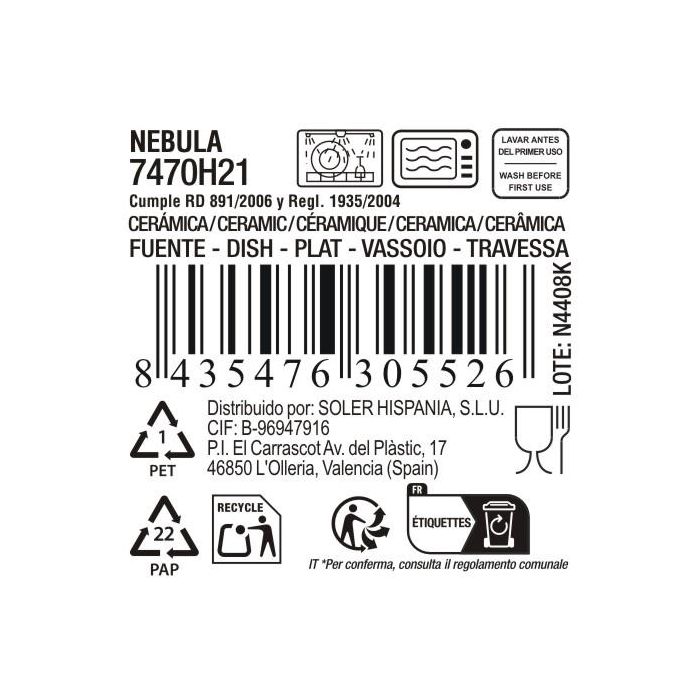 La Mediterranea Fuente Oval Nebula 30 x 13.7 cm 4