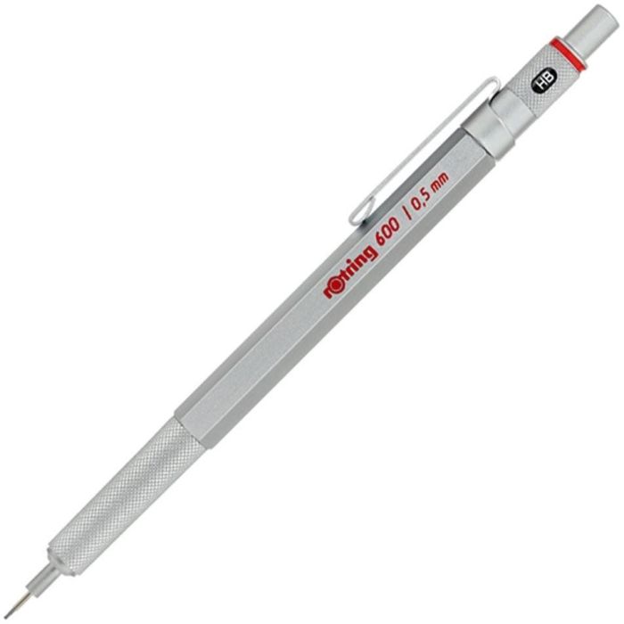 Rotring Feinminenstift 600 Plata 0.5mm Caja de Regalo