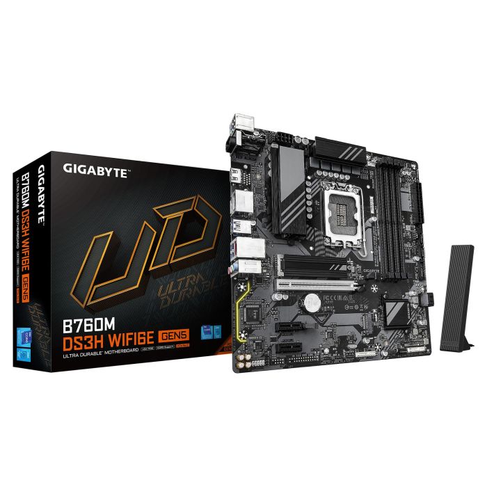 Gigabyte B760M DS3H WF6E GEN5 Placa Base Intel B760 Chipset LGA 1700 DDR5 PCIe 4.0 M.2 Wi-Fi 6E Micro ATX 0 Gigabyte B760M DS3H WF6E GEN5 Placa Base Intel B760 Chipset LGA 1700 DDR5 PCIe 4.0 M.2 Wi-Fi 6E Micro ATX 0
