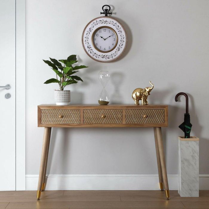 Reloj de Pared Madera Hojas Versa 50x6.5x40 cm (2 Unidades) 4 Reloj de Pared Madera Hojas Versa 50x6.5x40 cm (2 Unidades) 4
