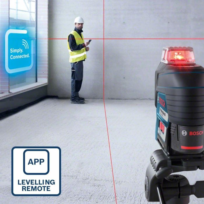 Bosch Professional GLL 3-80 C Nivel láser de línea 3x360° alcance 30-120m IP54 Bluetooth (versión con batería) 2 Bosch Professional GLL 3-80 C Nivel láser de línea 3x360° alcance 30-120m IP54 Bluetooth (versión con batería) 2