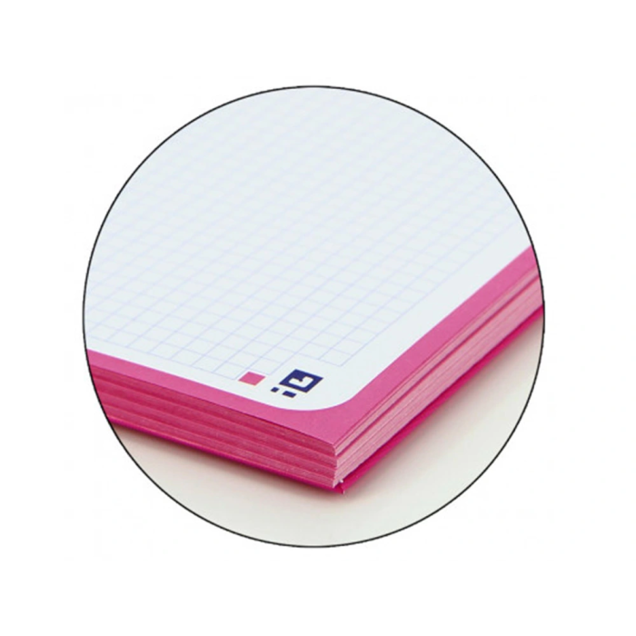 Oxford Recambio Din A4+ 80 Hojas 90 Gr Cuadro 5 mm 4 Taladros Color Fucsia 2