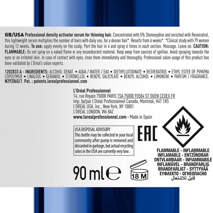 L'Oréal Professionnel Paris SERIOXYL ADVANCED serum activador de densidad cabello fino 90 ml 1
