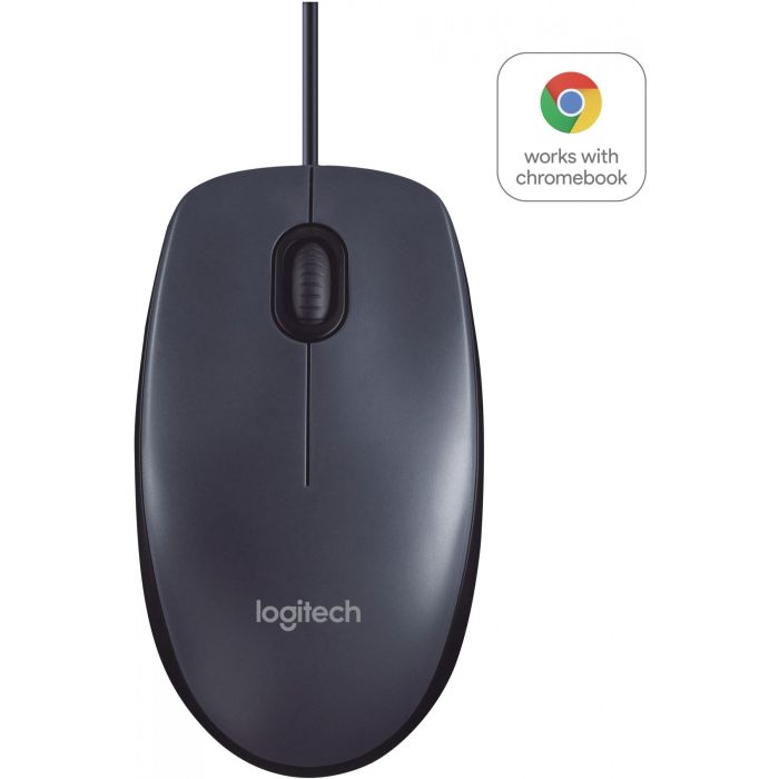 Logitech B100 Ratón Óptico USB Negro para Negocios, 800 DPI, Ergonómico Ambidextro, Conexión USB-A Plug & Play
