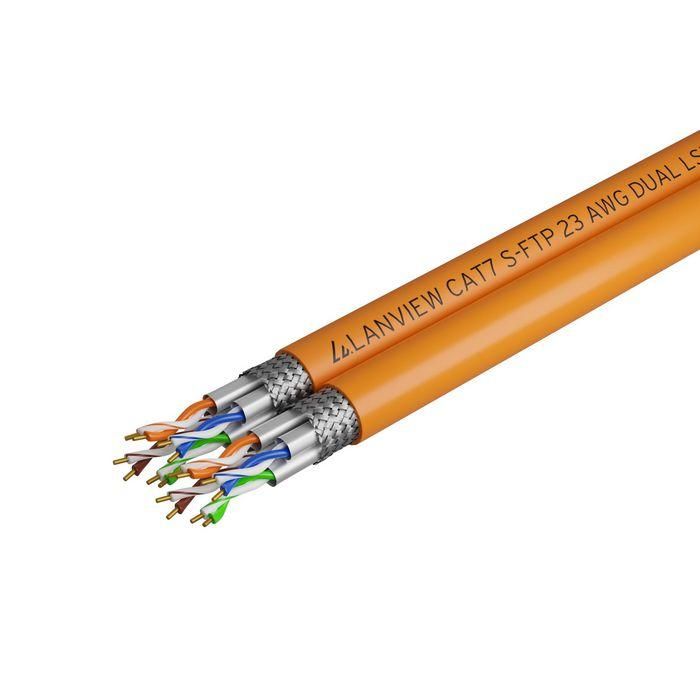 Lanview 500m Cat7 S-FTP cable 2x(4x2xAWG23) LSZH Orange Lanview 500m Cat7 S-FTP cable 2x(4x2xAWG23) LSZH Orange