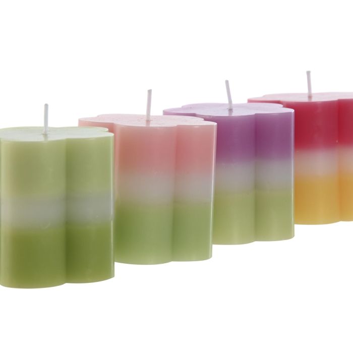 DKD Home Decor Vela Shabby de Cera 240g Surtida Multicolor con Detalle de Flor 7x7x7 cm - Pack de 12 Unidades 1 DKD Home Decor Vela Shabby de Cera 240g Surtida Multicolor con Detalle de Flor 7x7x7 cm - Pack de 12 Unidades 1