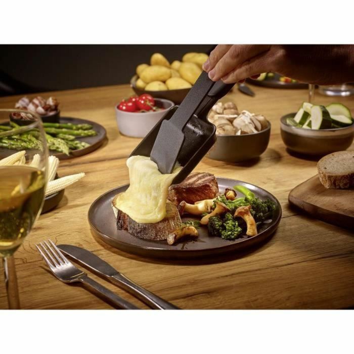 Severin RG2360 Parrilla Raclette para 4 Personas Compacta 24x24 cm Negro con Cacerolas y Espátulas 5