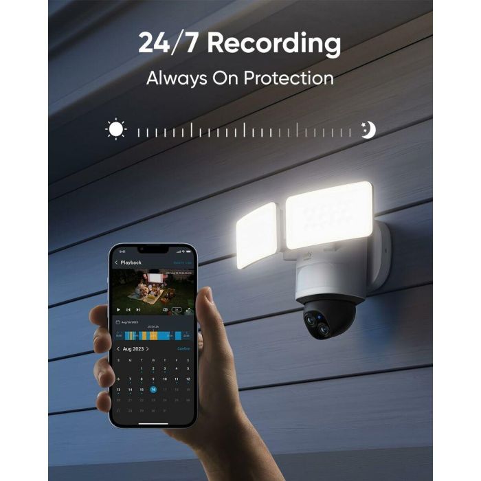 Eufy E340 Cámara de Seguridad IP Floodlight 3K Dual Cam 360° Pan/Tilt Wi-Fi 6 Interior/Exterior IP65 Almacenamiento Local Sin Cuotas 27 Eufy E340 Cámara de Seguridad IP Floodlight 3K Dual Cam 360° Pan/Tilt Wi-Fi 6 Interior/Exterior IP65 Almacenamiento Local Sin Cuotas 27