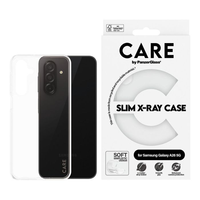 PanzerGlass CARE Funda Protectora TPU Transparente Anti-golpes para Samsung Galaxy A26 5G | Resistente a Rayones y Caídas hasta 1.2m | Incluye Paños de Limpieza 1