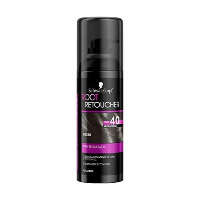 Schwarzkopf ROOT RETOUCHER Spray Retoca Raíces Instantáneo para Cabello Negro 120 ml - Cobertura Semipermanente de Canas
