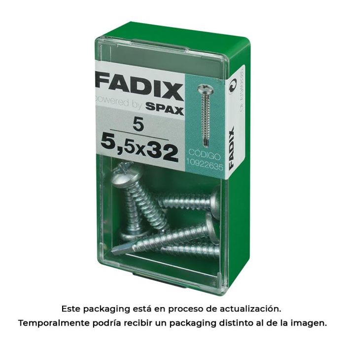 Caja s 5 unid. tornillo rosca chapa cr autot. 5,5x32mm fadix