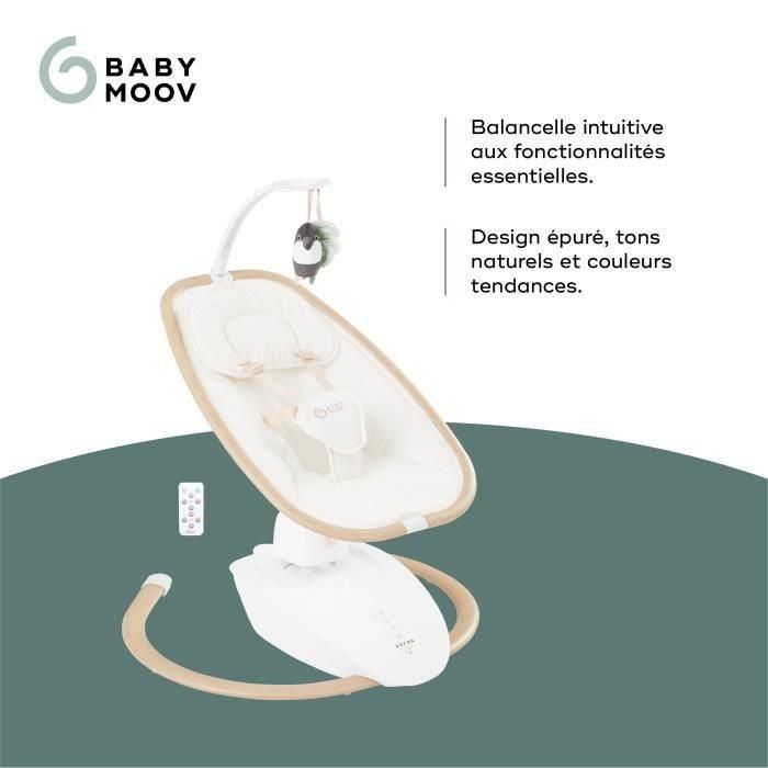 Columpio Babymoov Baby Swoon Hoop: mando a distancia incluido, ultraconfort, diseño elegante, asiento giratorio de 90°, arco de juego 2 Columpio Babymoov Baby Swoon Hoop: mando a distancia incluido, ultraconfort, diseño elegante, asiento giratorio de 90°, arco de juego 2
