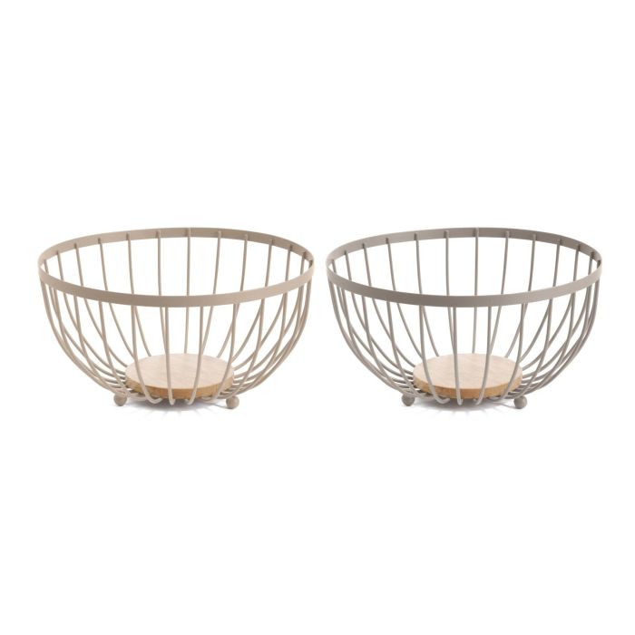 Frutero Basicos DKD Home Decor Rosa Beige 25 x 13 x 25 cm (2 Unidades) Frutero Basicos DKD Home Decor Rosa Beige 25 x 13 x 25 cm (2 Unidades)