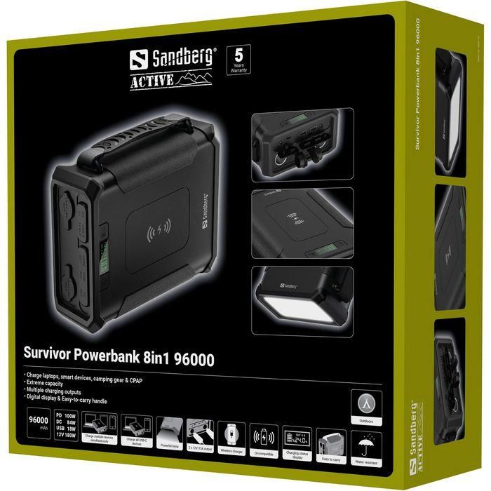 Sandberg Survivor Powerbank 8in1 96000 10 Sandberg Survivor Powerbank 8in1 96000 10