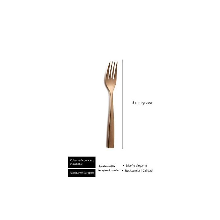 Sinxelo Satin Cobre Tenedor Postre 190Mm (12 Unidades) 1 Sinxelo Satin Cobre Tenedor Postre 190Mm (12 Unidades) 1