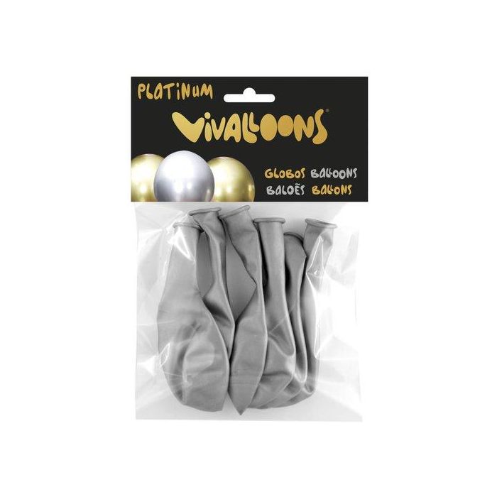 Globo Vivalloons Platinum Plata Bolsa De 6