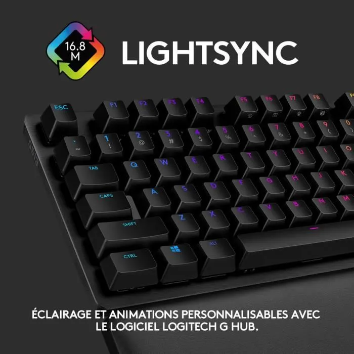 Logitech G Teclado Mecánico para Juegos G513 LIGHTSYNC RGB con Interruptores GX Brown - Carbono 2