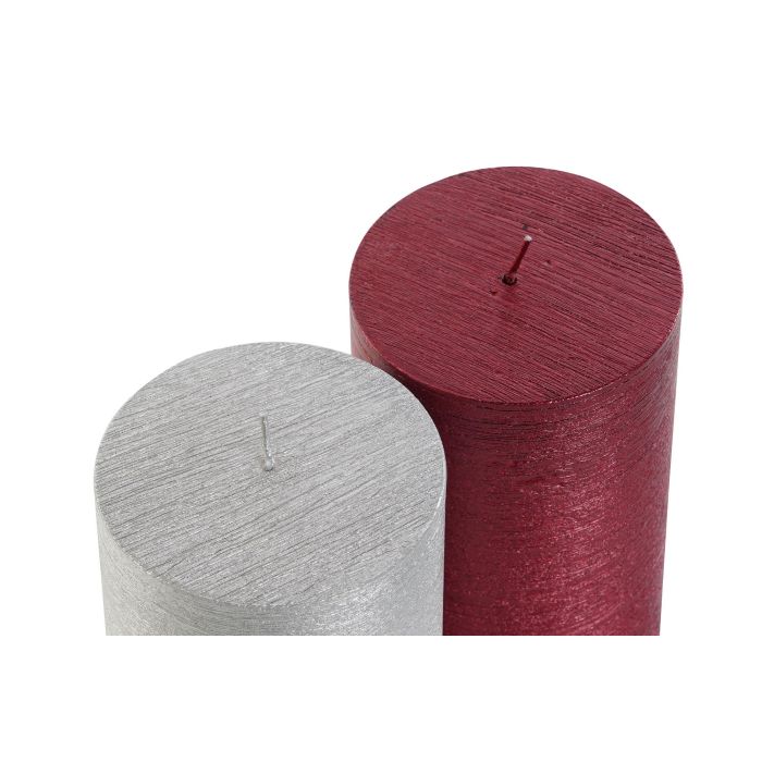 DKD Home Decor Vela de Navidad Tradicional de Cera Rojo Plateado, 100h duración, 8x14x8 cm, Pack de 6 Unidades 2 DKD Home Decor Vela de Navidad Tradicional de Cera Rojo Plateado, 100h duración, 8x14x8 cm, Pack de 6 Unidades 2