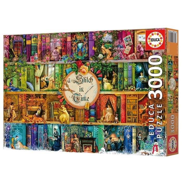 Educa 19946 Puzzle 3000 Piezas Justo A Tiempo | Rompecabezas Estantería Libros Mujeres 120x85cm +14 años Educa 19946 Puzzle 3000 Piezas Justo A Tiempo | Rompecabezas Estantería Libros Mujeres 120x85cm +14 años