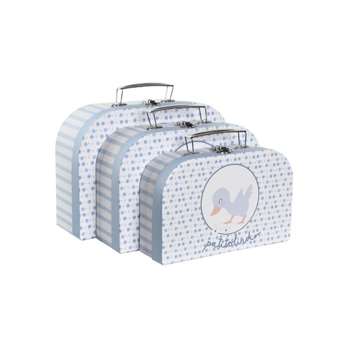 DKD Home Decor Cajas Maletín Almacenamiento Bebé Colección Patito Lindo Azul Multicolor Set de 3 (28x20x9,5 cm) 3 DKD Home Decor Cajas Maletín Almacenamiento Bebé Colección Patito Lindo Azul Multicolor Set de 3 (28x20x9,5 cm) 3