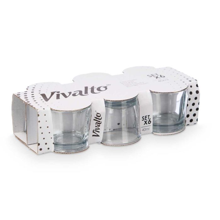 Set 6 Vasos Chupito 40Ml Vivalto 18X5CM (12 Unidades) 2 Set 6 Vasos Chupito 40Ml Vivalto 18X5CM (12 Unidades) 2